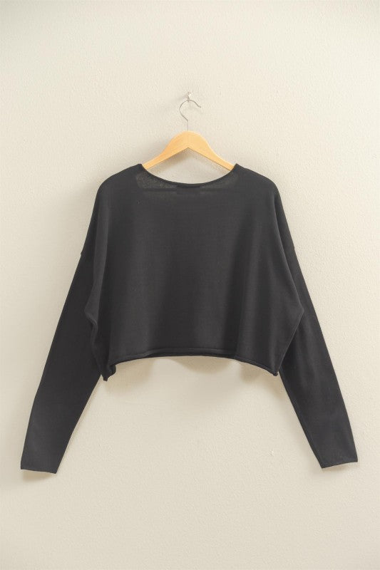 Wide Neck Drop Shoulder Relaxed Fit Sweater