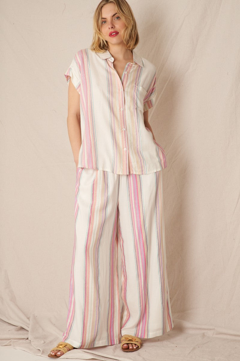 Blush Horizon Button Up