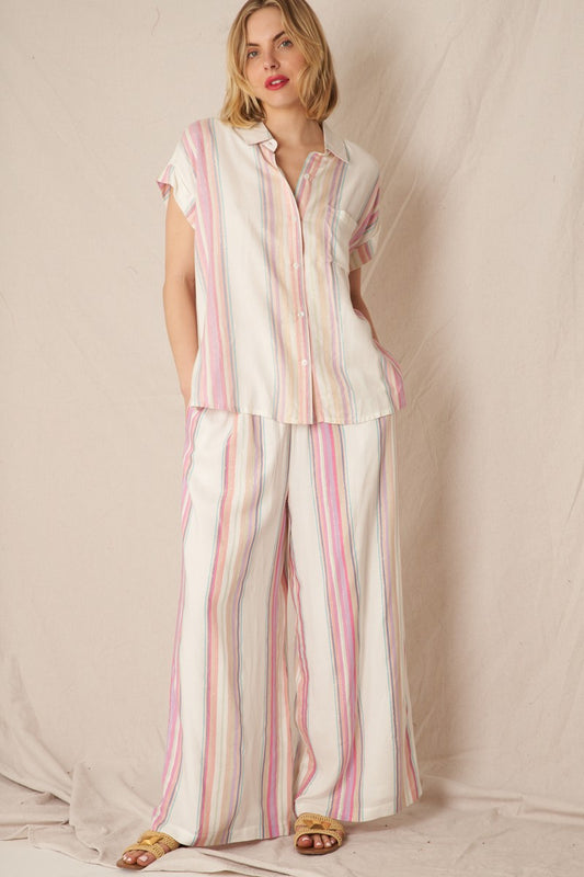 Blush Horizon Button Up