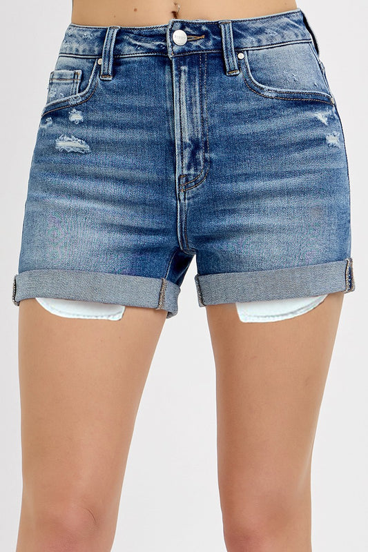 Risen High Rise Rolled Up Shorts
