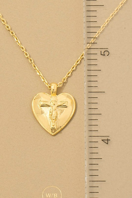 Cross Heart Pendant Necklace