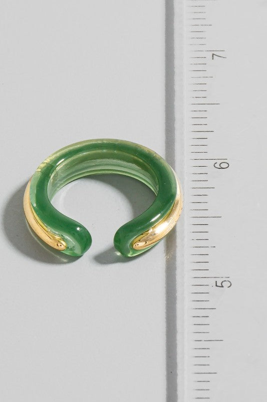 Resin With Gold Center Fashion Ring