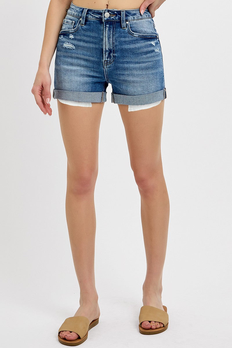 Risen High Rise Rolled Up Shorts