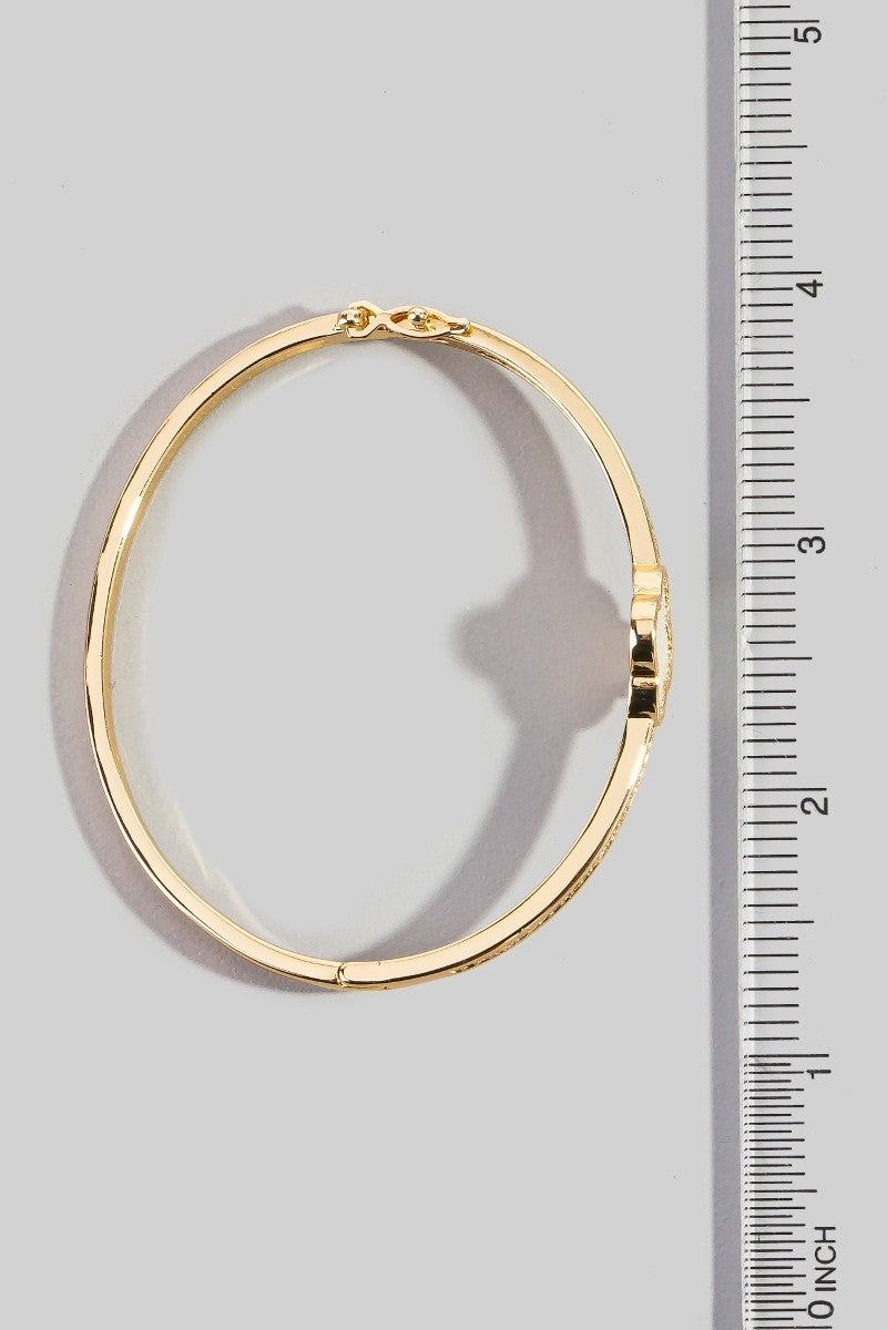 Golden Clover Mother of Pearl Bangle