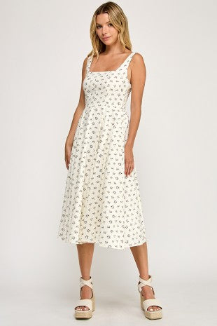 White Garden Smocked Dress