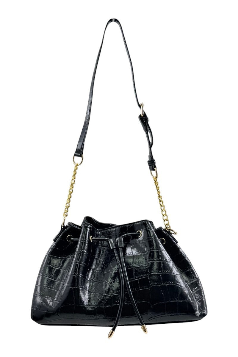 Glossy Croc Shoulder Bag