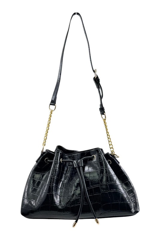 Glossy Croc Shoulder Bag