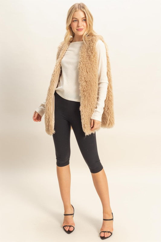 Toasted Almond Fuzzy Vest