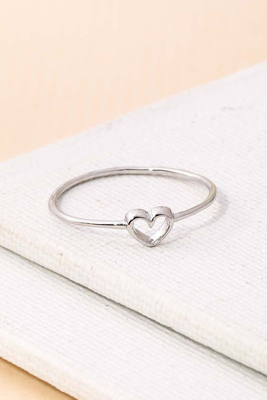 Dainty Open Heart Shape Fashion Ring