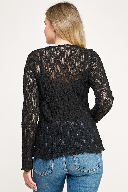 Shadow Bloom Tie Blouse