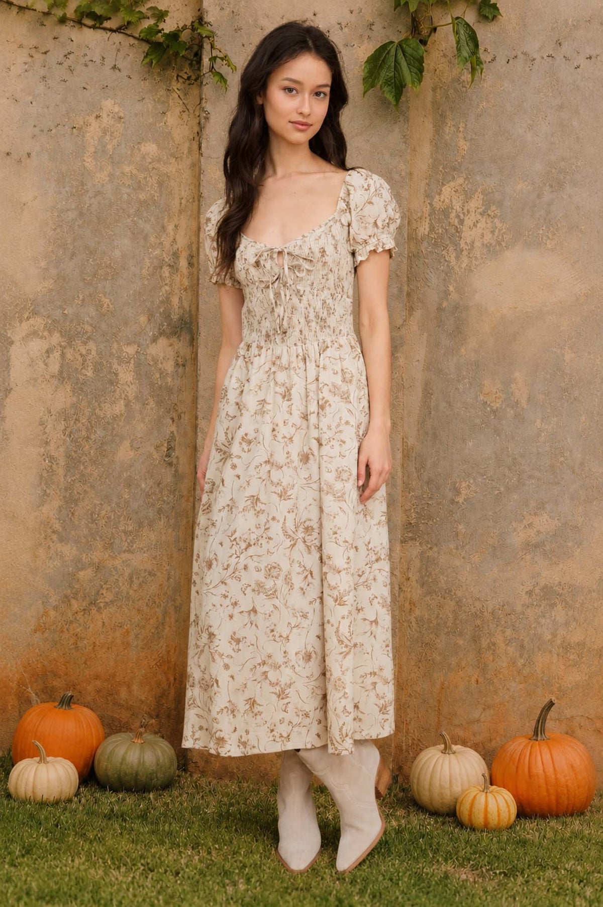 Toile Garden Midi Dress