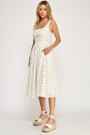 White Garden Smocked Dress