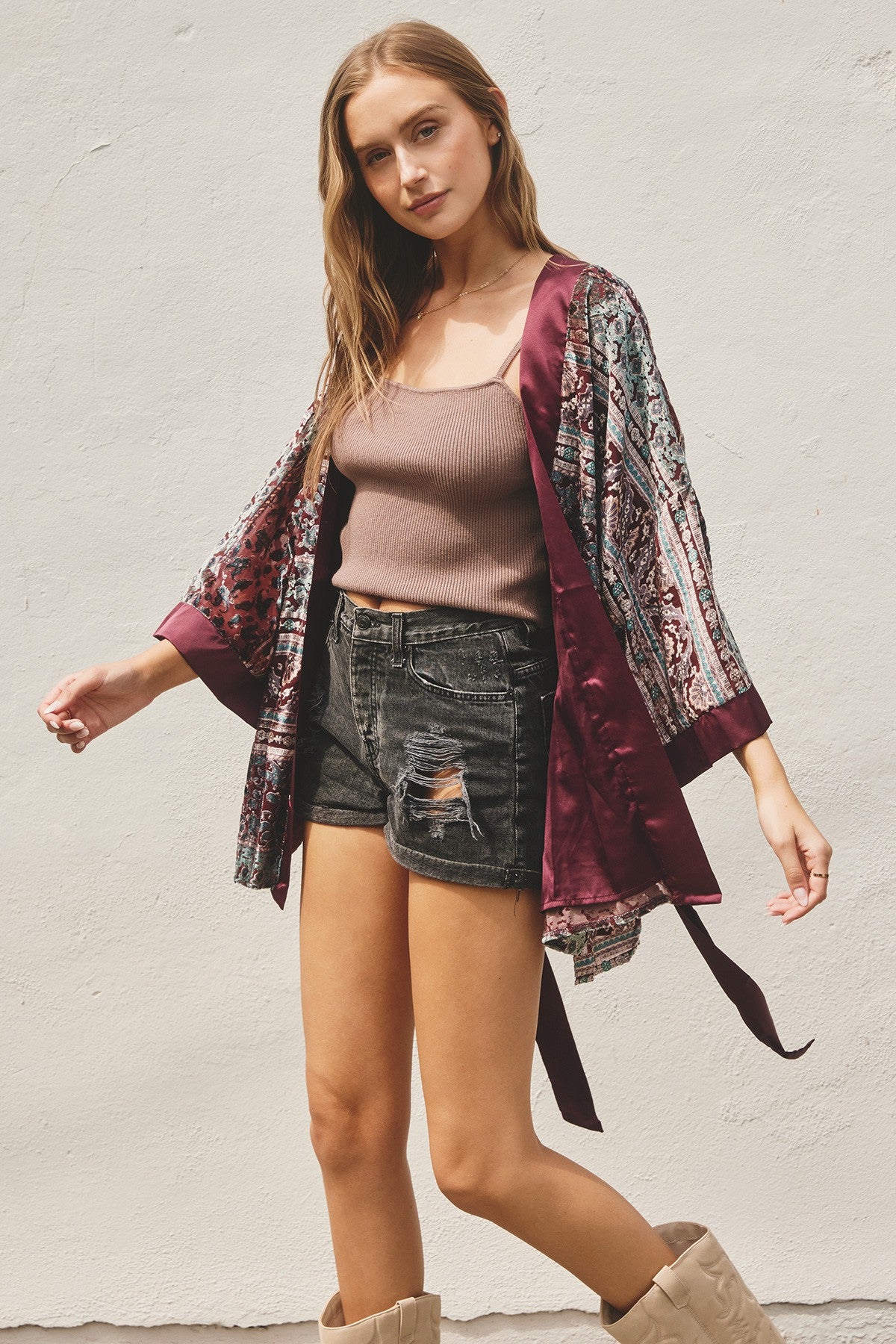 Paisley Velvet Burnout Kimono