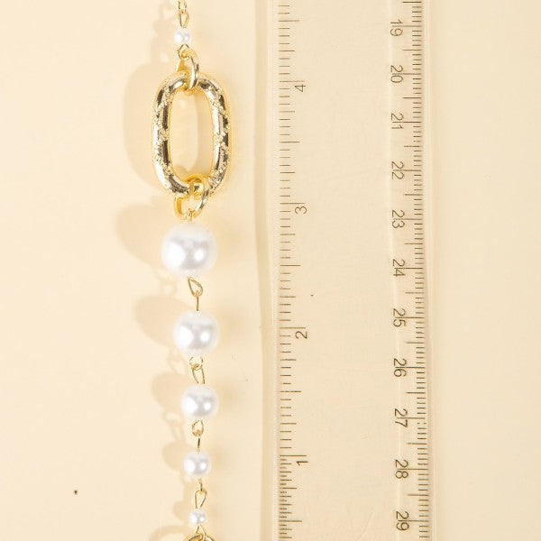 Pearl Beads And Oval Link Chain Belt