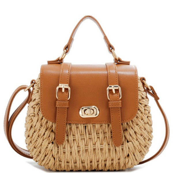Chic Twist Lock Buckle Handle Satchel Bag