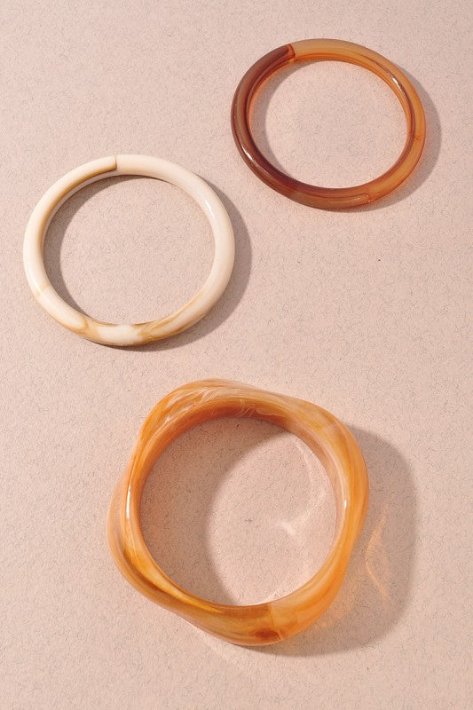 Resin Bangle Bracelet Set