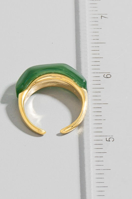 Resin Accent Gold Open Band Ring