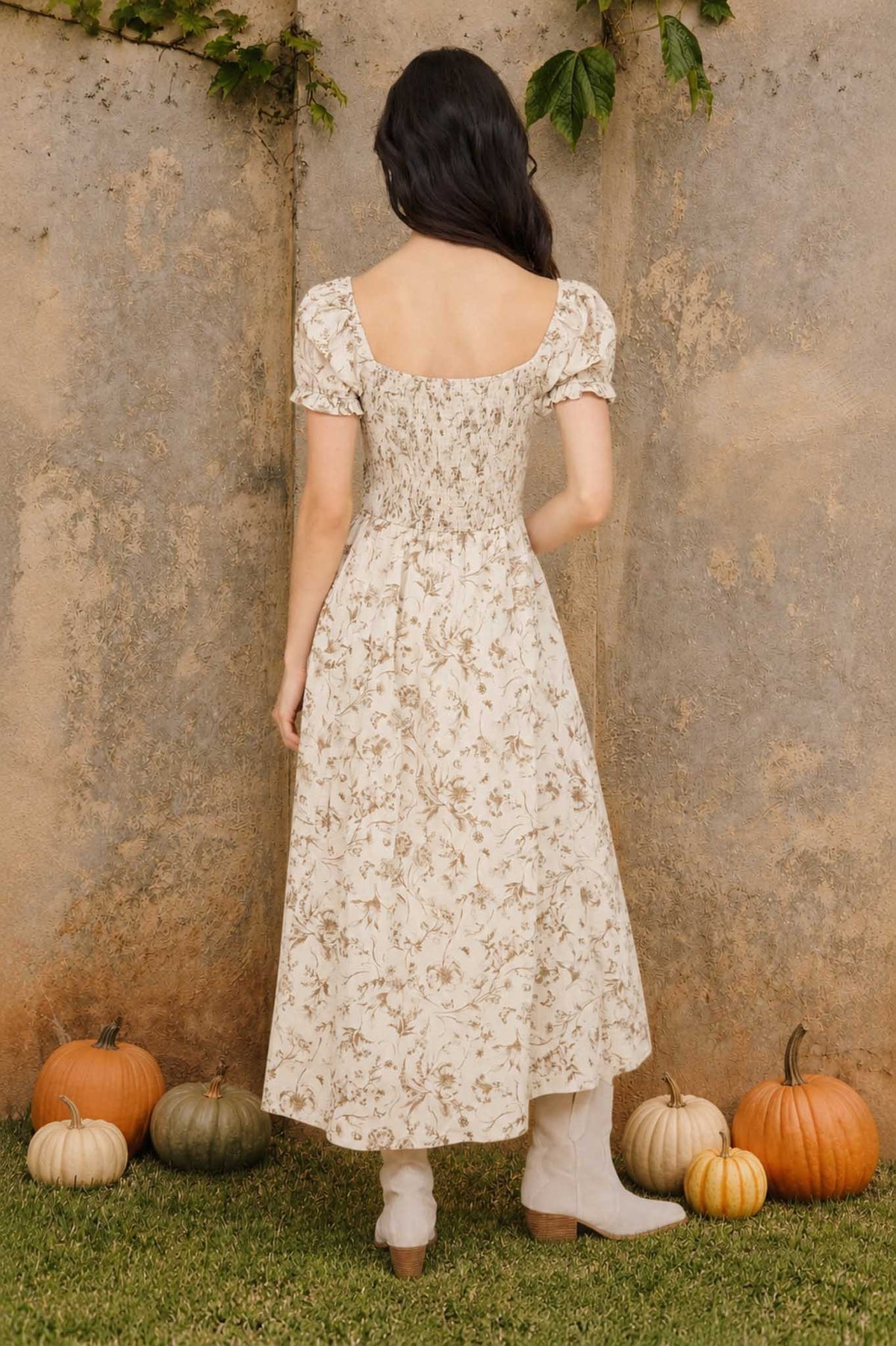 Toile Garden Midi Dress