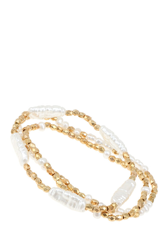 Pearl Cascade Bracelet Set