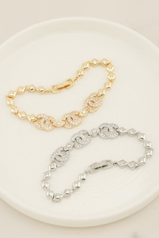 Crystal C Link Bracelet