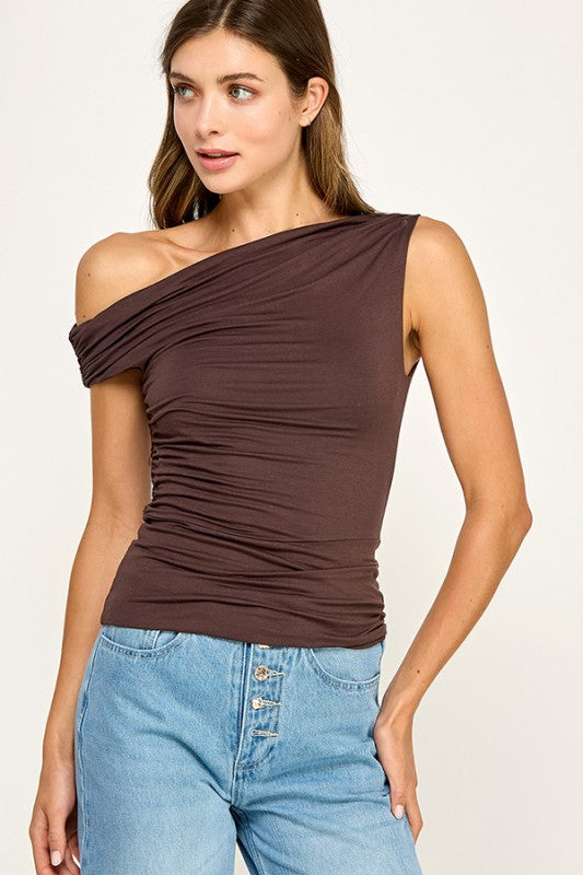Velvet Hour One Shoulder Top