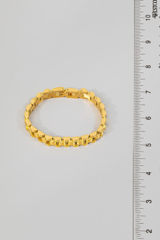 Wide Rounded Watch Chain Bracelet