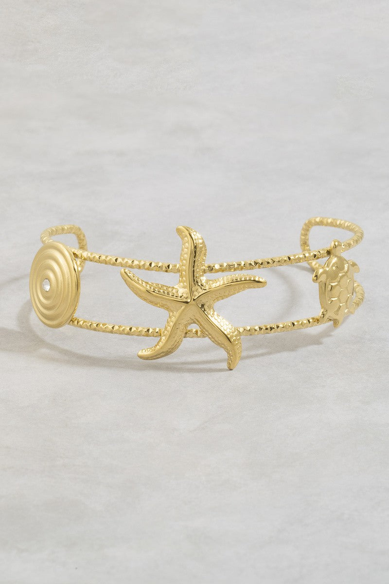 Starfish & Sea Turtle Cuff