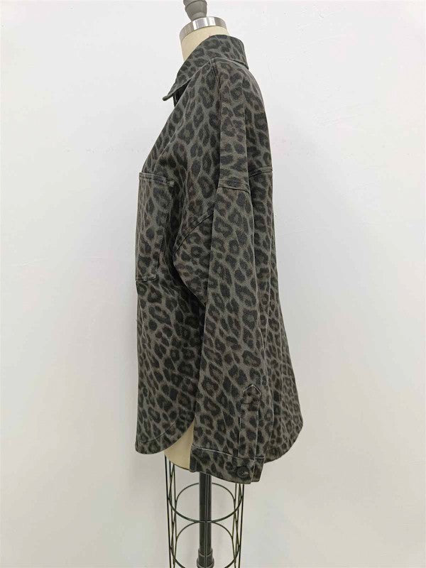Dark Wash Animal Print Jacket