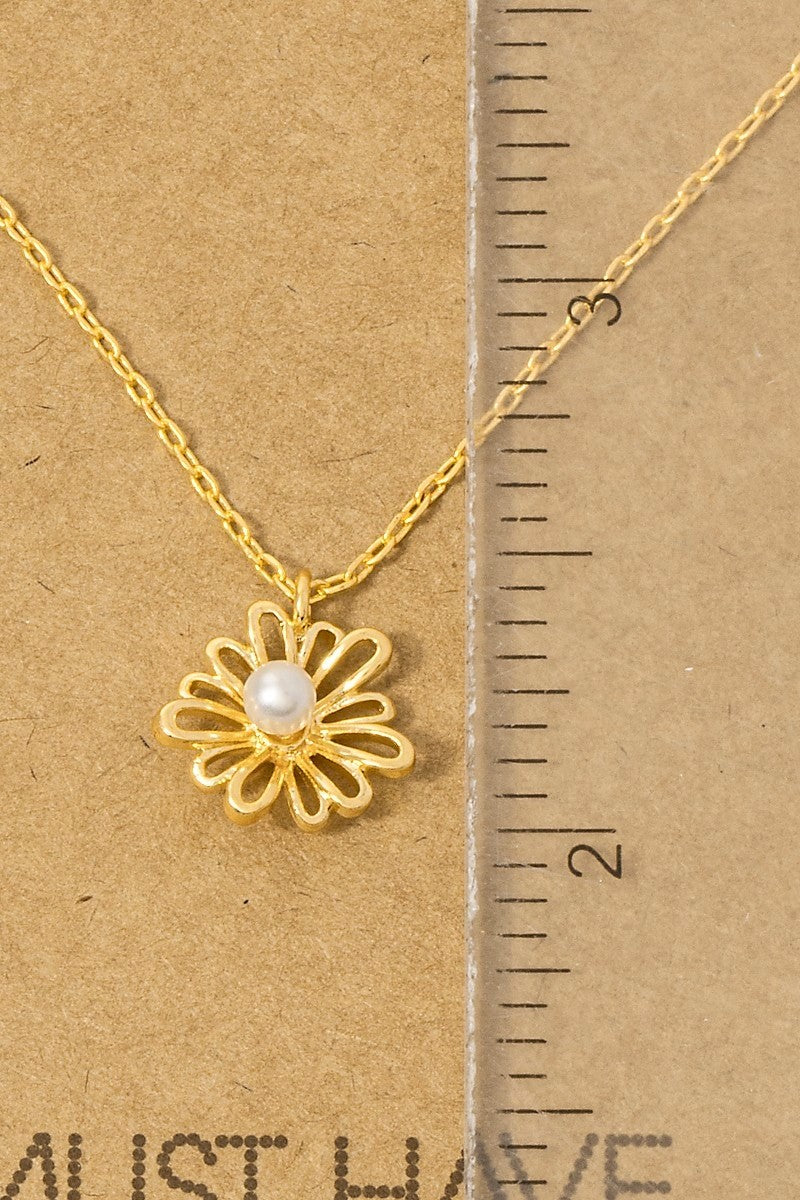 Golden Daisy Charm Necklace