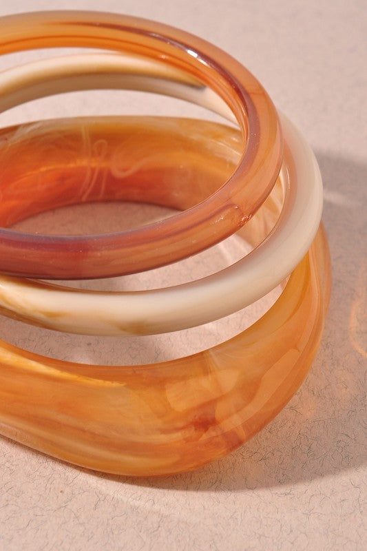Resin Bangle Bracelet Set