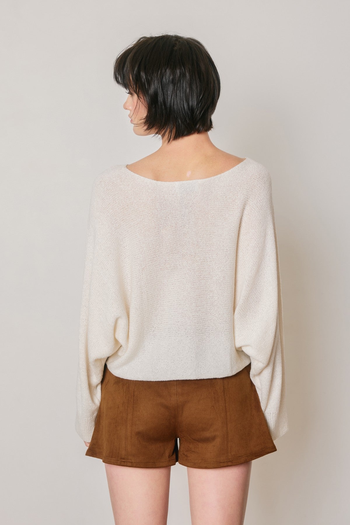 Camila Light Knit Batwing Cropped Top