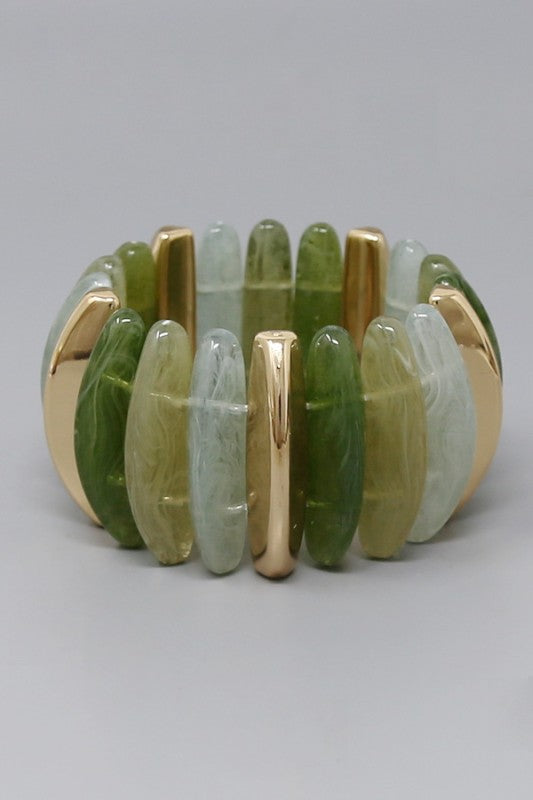 Stone Beaded Stretch Bracelet