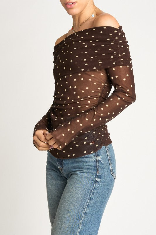 Luna Dot Off-Shoulder Top