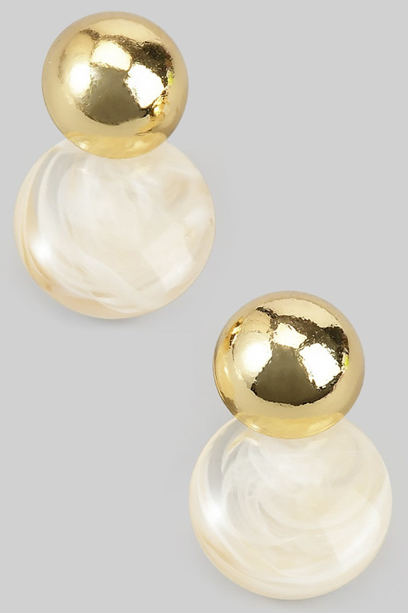 Chic Contrast Round Earrings