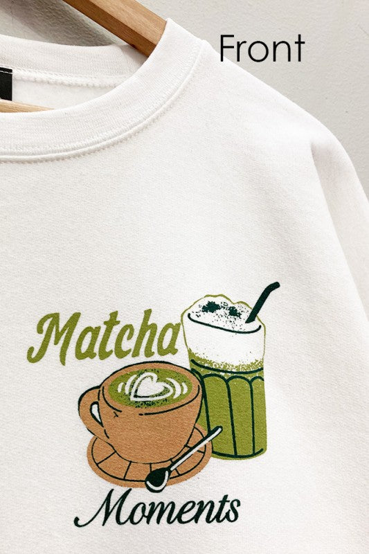 Matcha Moments Pullover Graphic Sweatshirt
