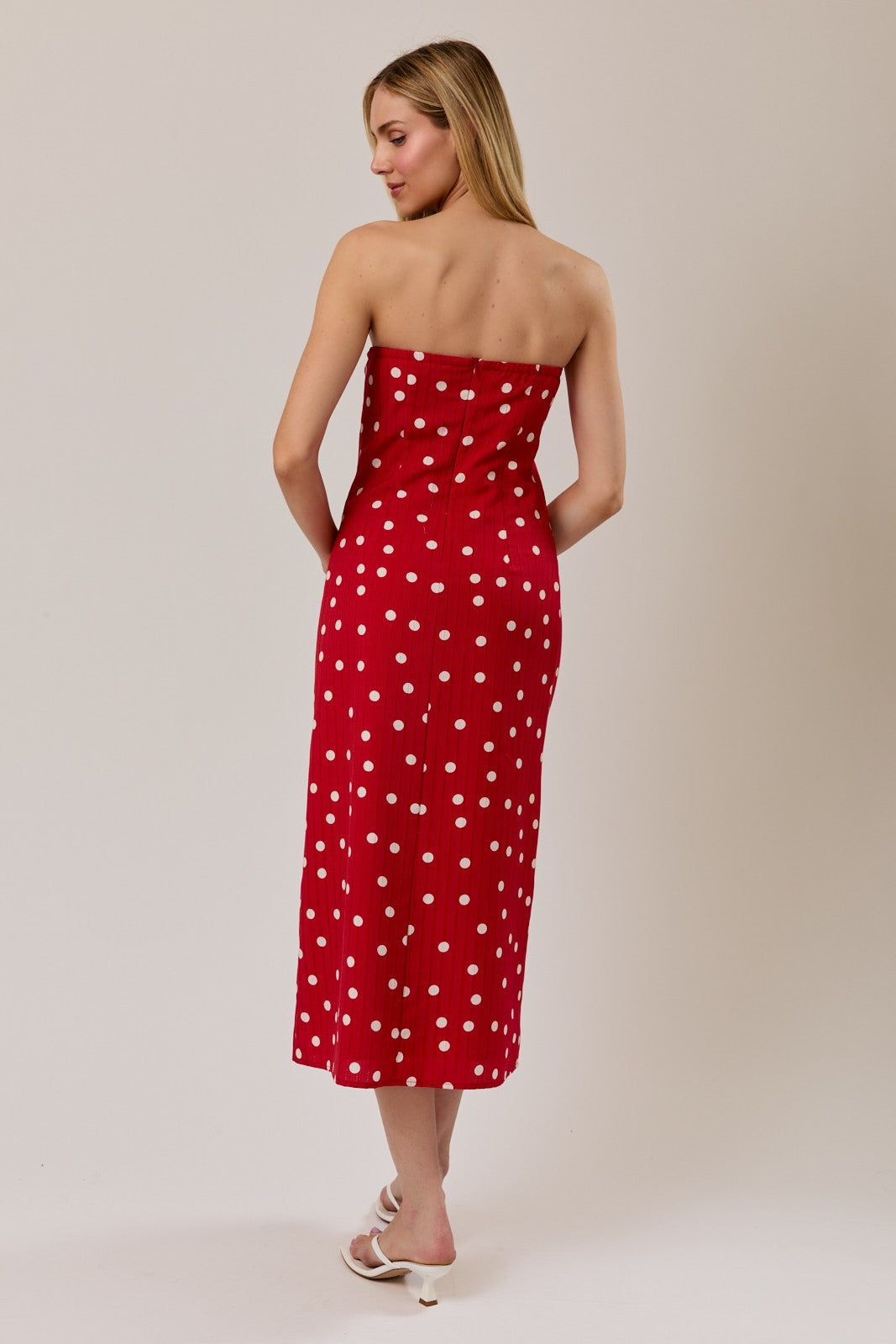 Cherry Dot Strapless Dress