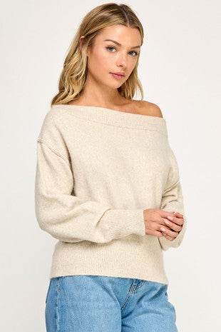 Cozy Off-Shoulder Knit Sweater