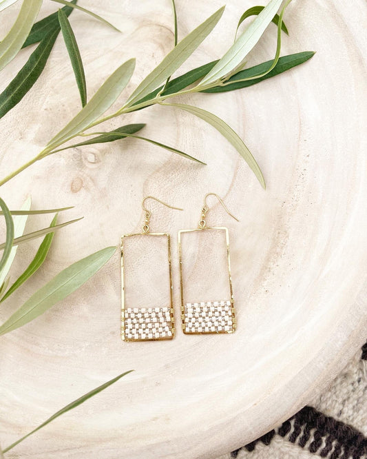 Luna Earrings with beaded detail
