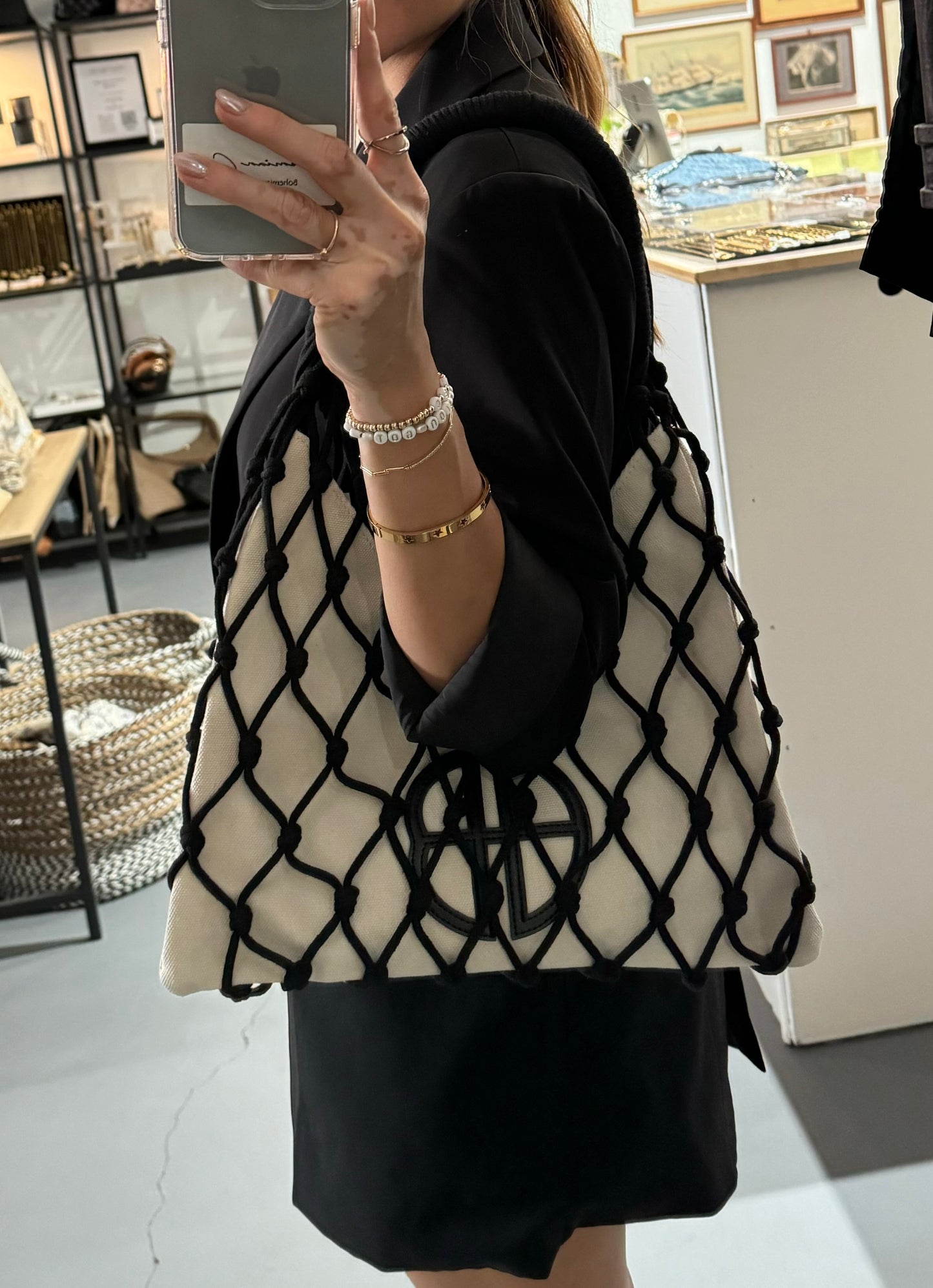 Annie Macrame Net Shoulder Bag