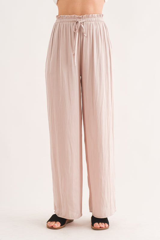 Ashlyn Satin Elastic Waist Pants