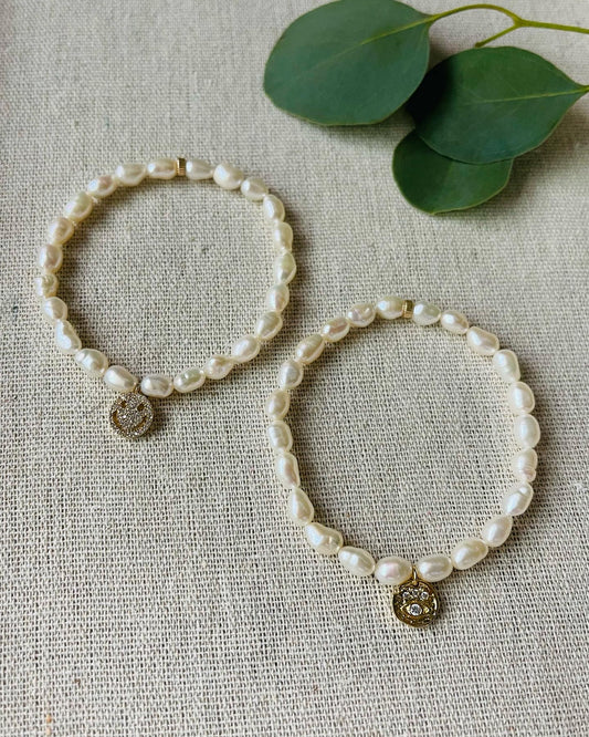 Pearl Bracelet with Charm